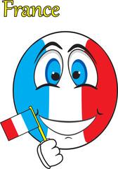 smiley face in  the form of a flag France