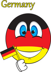 smiley face in  the form of a flag Germany