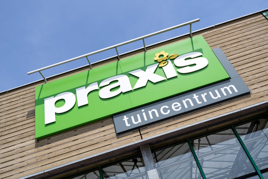 BEVERWIJK, THE NETHERLANDS - June 15, 2018: Praxis garden center sign at store. Praxis is a leading DIY brand in the Netherlands and has a total of 146 stores and is part of the Maxeda DIY Group.