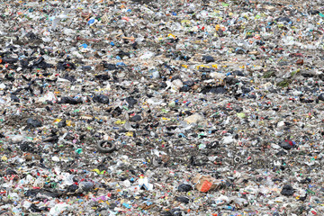 A huge landfill for waste disposal. Environmental problem of big cities