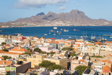 Fototapeta premium View over Mindelo, Sao Vicente, Cape Verde