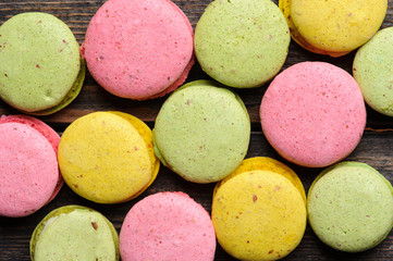 Sweet and colourful french macaroons or macaron