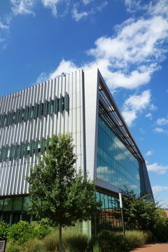 RALEIGH,NC/USA - 8-24-2018: The James B Hunt library on Centennial Campus of NC State University in Raleigh NC