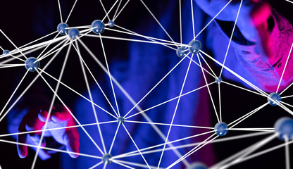 Abstract technology geometric and data