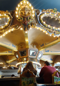 NEW ORLEANS,LA/USA -03-17-2019: The famous rotating bar of the Monteleone Hotel in New Orleans French Quarter