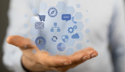 Cloud computing concept - connect to cloud