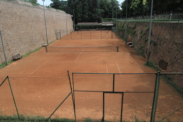 tennis court in park