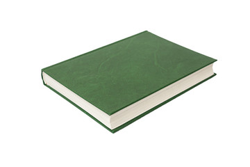 Green book, white background, isolated