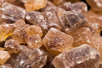 brown sugar isolated on white background. Top view.