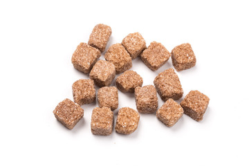 brown sugar isolated on white background. Top view.