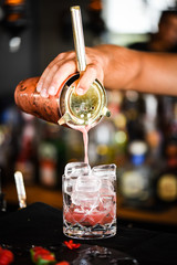 raspberry & lime cocktail with the fresh egg foam