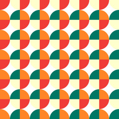 Geometric quarter circle seamless pattern repeating background