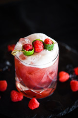 raspberry & lime cocktail with the fresh egg foam