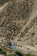 Morocco, Atlas Mountains, People trekking