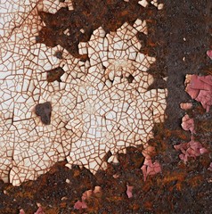 Texture cracks of paint and rust