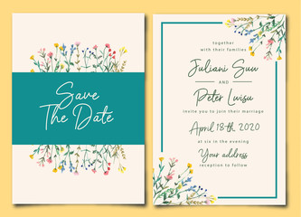 pretty wedding invitation wild floral watercolor