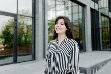 smiling woman outdoors