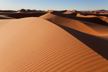 Fototapeta na wymiar Dunes, Erg Chebbi, Sahara Desert, Morocco