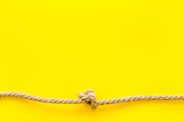 isolated rope mockup on yellow background top view