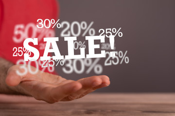 concept sale digital in hand