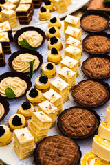 Fancy pastry deserts at a banquet.