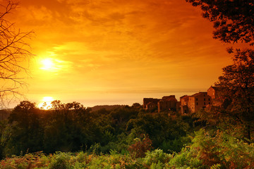 Poggio Mezzana village in Corsica coast