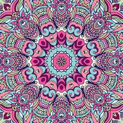 Colorful Tribal Ethnic Festive Abstract Floral Vector Pattern unique
