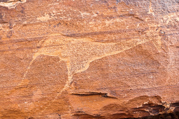 Petroglyphs or rock engravings, Twyfelfontein, UNESCO World Heritage site, Damaraland, Kunene Region, Namibia.