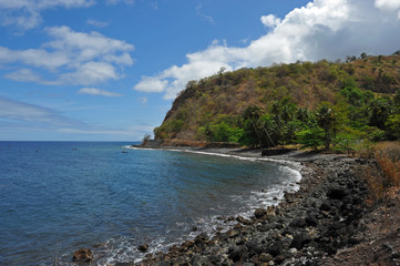 Sao Tome, Northern Region, black stone beach