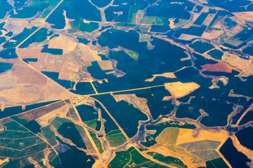 Aerial view of farmland, South Africa