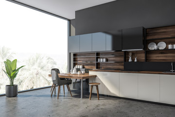 Panoramic kitchen corner with table