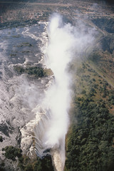 Zimbabwe, Zambia, Aerial view of Victoria Falls