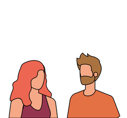 young lovers couple avatars characters