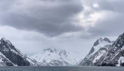 Obraz premium Drygalski Fjord at the southern end of South Georgia.