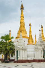 Naklejka premium Myanmar. Yangon. Shwedagon Pagoda. Other temples in the pagoda complex.