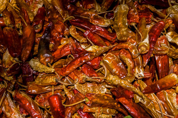 Chili on sale on a street market, Bhutan