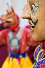 Masked dancer, Tshechu Festival at Wangdue Phodrang Dzong Wangdi, Bhutan