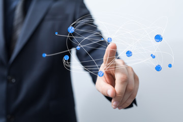 Fototapeta premium Stack of hands showing unity and teamwork .