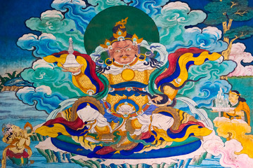Mural inside Tagong Monastery, Tagong, western Sichuan, China