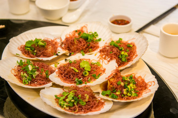Local seafood cuisine in Tai O Village, Lantau Island, Hong Kong, China.
