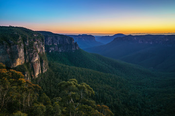blue hour at govetts leap lookout, blue mountains, australia 24