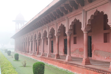 Fototapeta na wymiar India, Uttar Pradesh, Agra, UNESCO World Heritage Site. The mosque's arches.