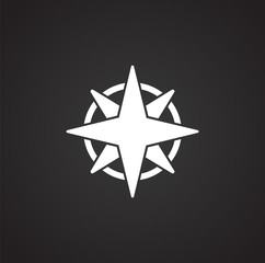 Obraz premium Windrose icon on background for graphic and web design. Simple illustration. Internet concept symbol for website button or mobile app.