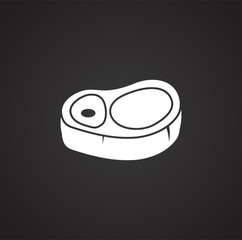 Steak related icons set on background for graphic and web design. Simple illustration. Internet concept symbol for website button or mobile app.