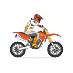 motocross with rider in simple graphic