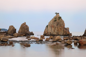 Japan, Kushimoto. Scenic of Hashiguiiwa Rocks. 