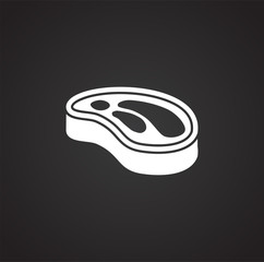 Steak related icons set on background for graphic and web design. Simple illustration. Internet concept symbol for website button or mobile app.