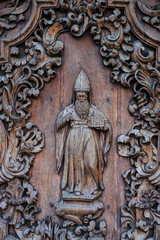 Close up of the entrance gate of the San Augustin Church, Intramuros, Manila, Luzon, Philippines