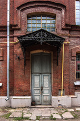 Facade from red briks in Kharkiv