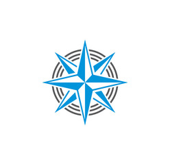 Windrose icon on background for graphic and web design. Simple illustration. Internet concept symbol for website button or mobile app.